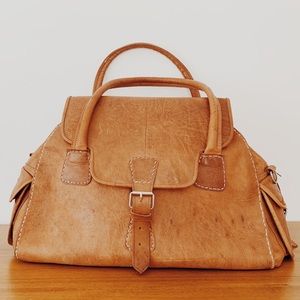 Vintage Leather Weekender Tote